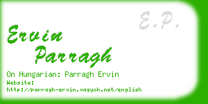 ervin parragh business card